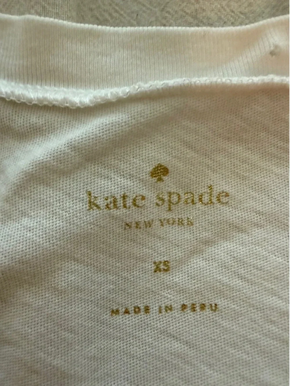 Kate Spade New York White Eyelet Ruffle Sleeve Cotton T-Shirt